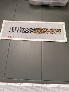 NeedleDeeva "Wild Life" needlepoint canvases, eyeglass reader case.🐈‍⬛#1